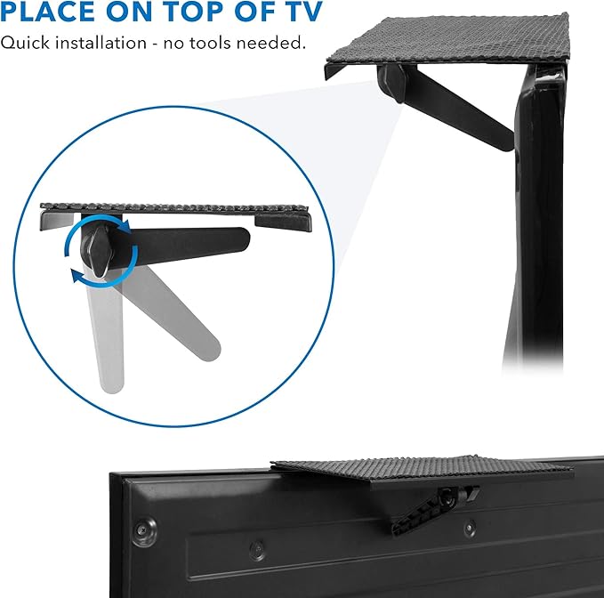 Mount-It! Above TV Shelf for Wall Mounted TV – Adjustable No-Drill TV Top Shelf for Cable Box & Streaming Devices – 12” Compact Flat Screen TV Shelf Mount with Anti-Slip Surface, 13.2 lb Capacity