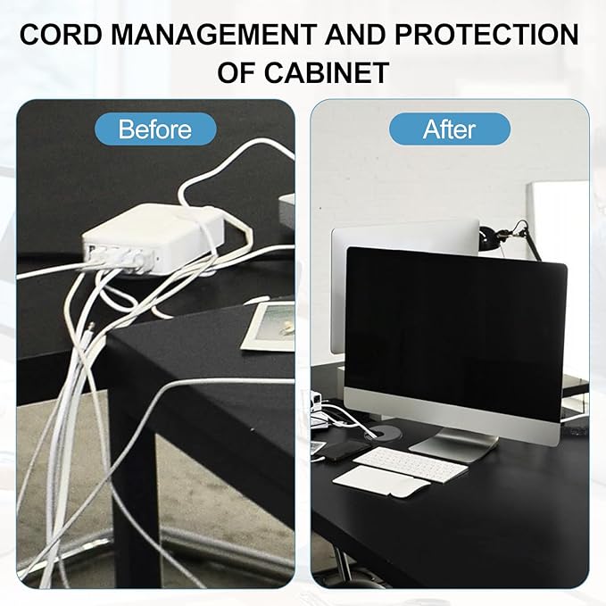 PATIKIL Desk Grommet 2", 4 Pcs Plastic Desk Hole Cover Cable Grommet Cord Hole Cover Table Wires Organizer for Home Office Wires Cables Through The Countertop, Black