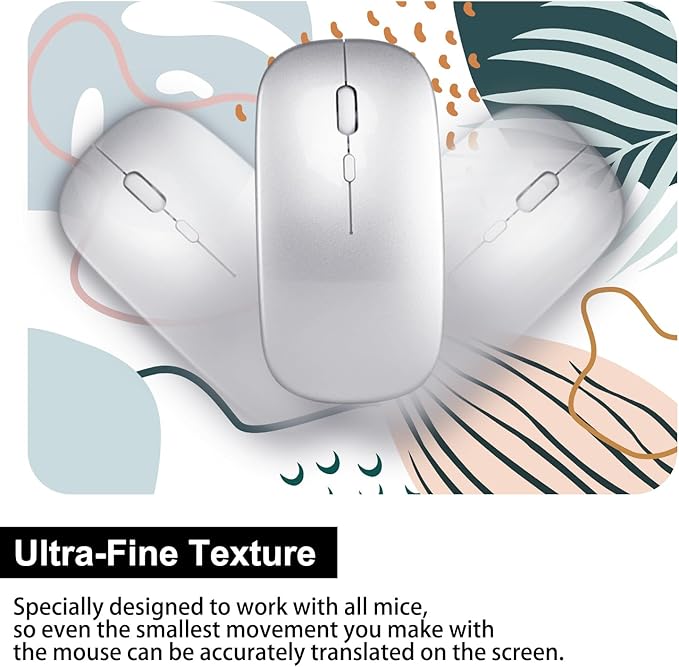 Audimi Small Mouse Pad 6 x 8 Inch, Mini Mouse Pad Thick for Laptop Wireless Mouse Home Office Travel, Portable, Washable (Modern Abstract Leaves)
