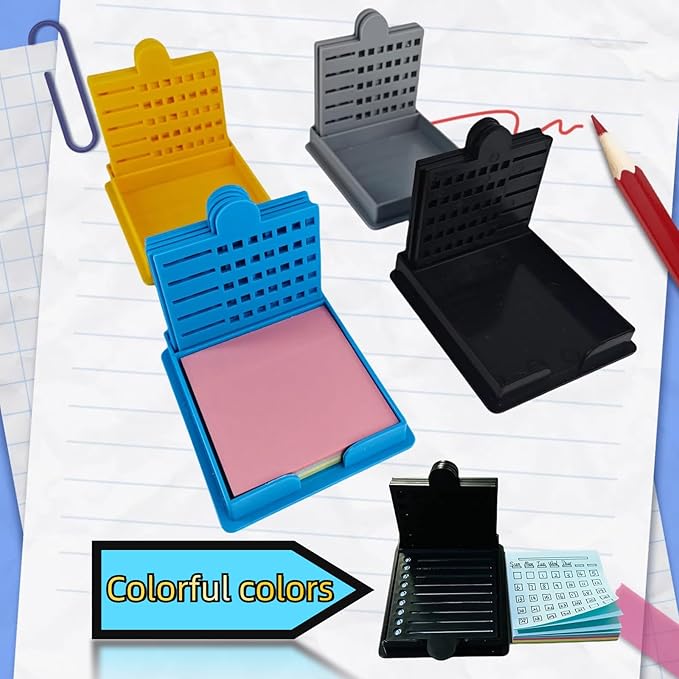 2025 New Sticky Note Stencil, Sticky Note Holder with Five Templates, Suitable for 3x3 Inch Sticky Notes, Perfect for to-Do Lists, Home, Office, Reusable Sticky Notes Dispenser (Blue 5 Templates)