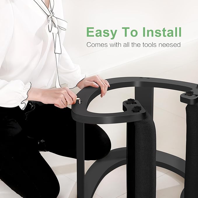 Predawn Adjustable Ergonomic Kneeling Chair – Custom Height Rocking Stool with Thick Cushions, Solid Wood Frame, and Knee Support. Ideal for Office Work or Meditation (Black)