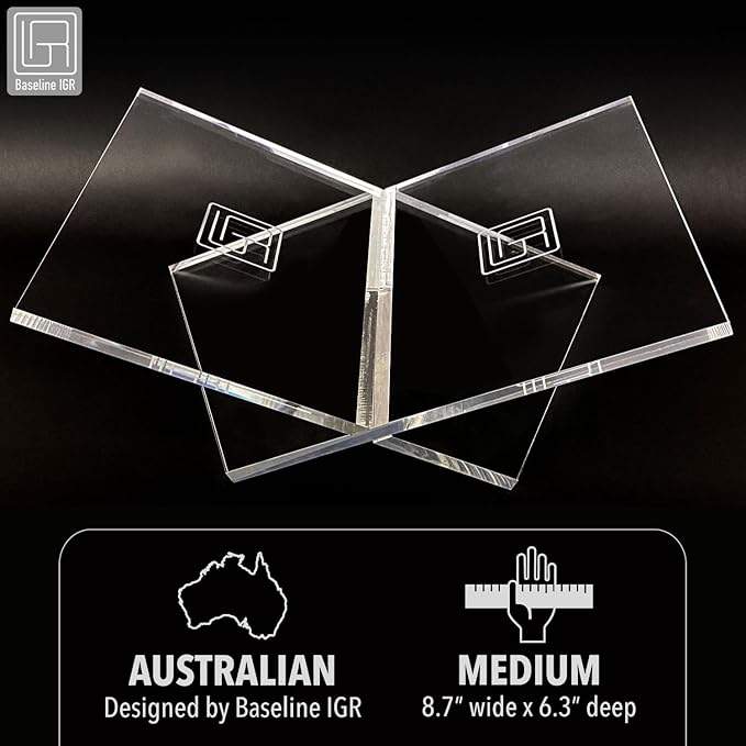 Medium Clear Acrylic Book Stand, 8.7” x 6.3” x 3.6”, Acrylic Book Holder, Open Bookstand for Display and Reading Cookbooks, Art Books, Bibles, Magazines - Home and Office