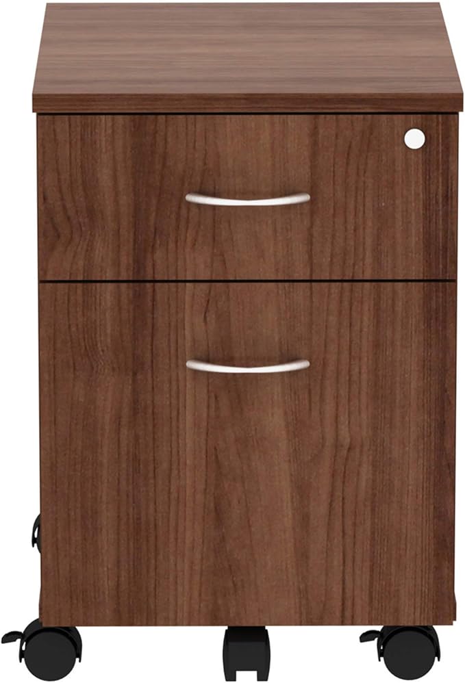 Lorell Revelance Walnut Laminate Mobile Pedestal