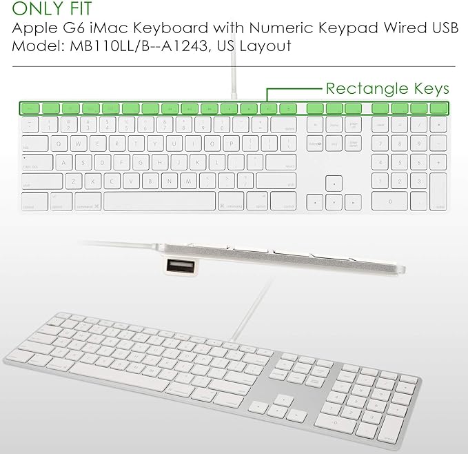 Allinside Transparent Keyboard Cover for iMac Wired USB Keyboard A1243 MB110LL/B