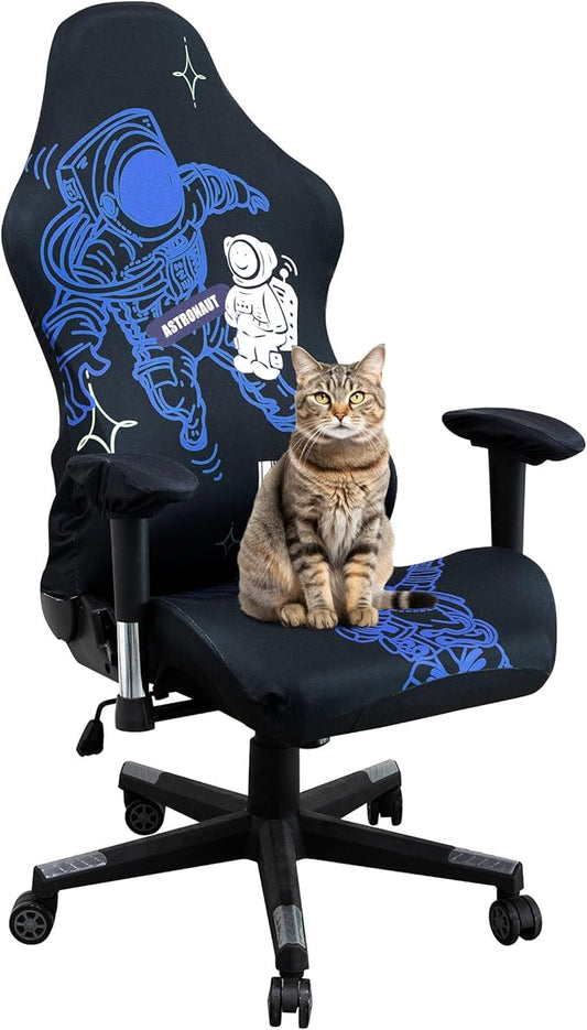 Gaming Chair Covers,Stretchable Computer Chair Cover,Ergonomic Office Chair Cover,for Anti Cat Scratch Protection of Computer Gamer Chair Slipcovers,Racing Chair Covers (Only Covers,Astronaut)