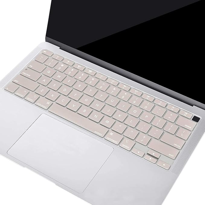 MOSISO Keyboard Cover Compatible with MacBook Air 13 inch 2022 2021 2020 Release A2337 M1 A2179 Retina Display with Touch ID Backlit Magic Keyboard, Waterproof Protective Silicone Skin, Rock Gray