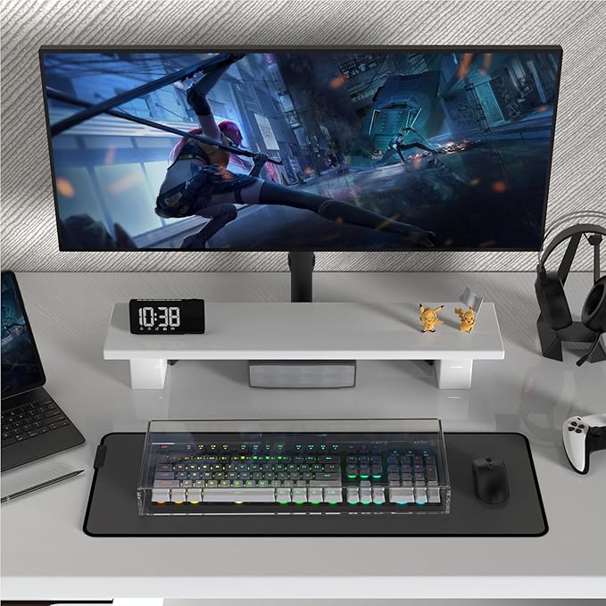 Attack Shark KC04 Acrylic Clear Transparent Keyboard Cover(17.4 * 6.5 * 1.89 inch) with Dustproof Waterproof Anti-hit Anti-cat Protective Case for Standard 104Key Mechanical Gaming Keyboard