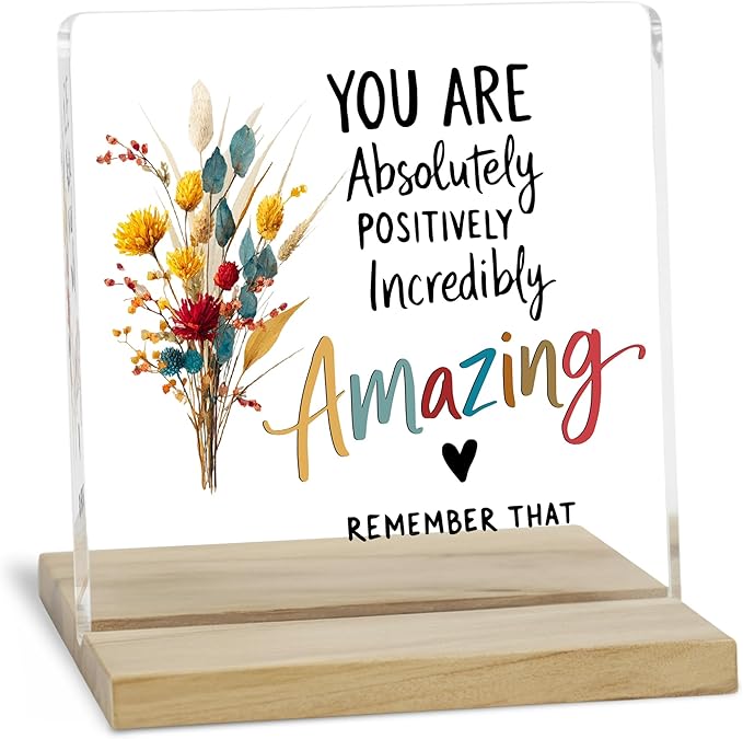 Encouragement Gifts for Women Decor Sign, You Are Amazing Acrylic Plaque, You Are Loved Sign