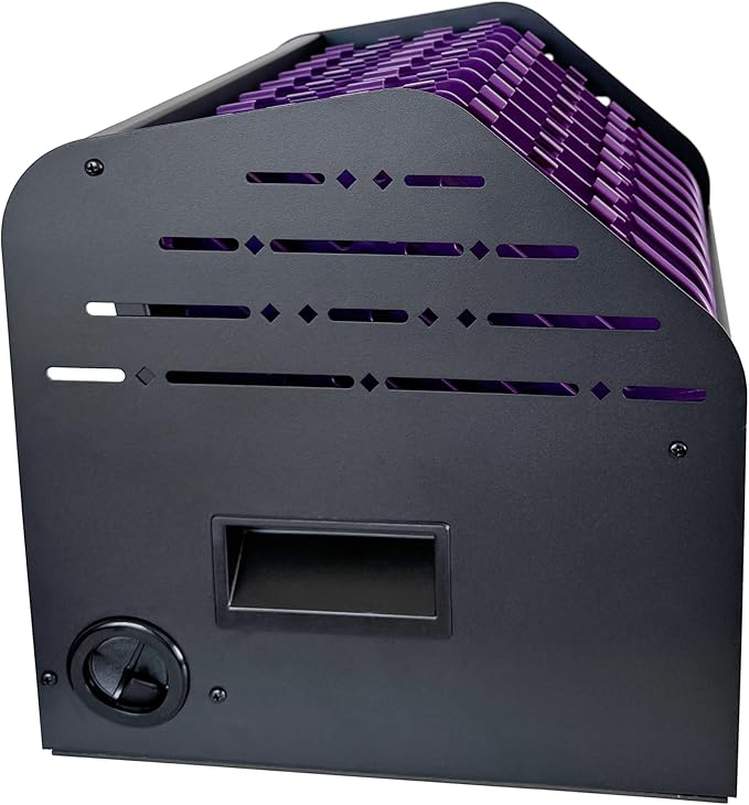 Laptop Charging Station for Classroom, Office, or Home, 10-Device Organizer with 6 AC Outlets & 4 USB Ports, Fits Laptops, Tablets & E-Readers up to 1.375" Thick, 15.3" x 13" x 13"