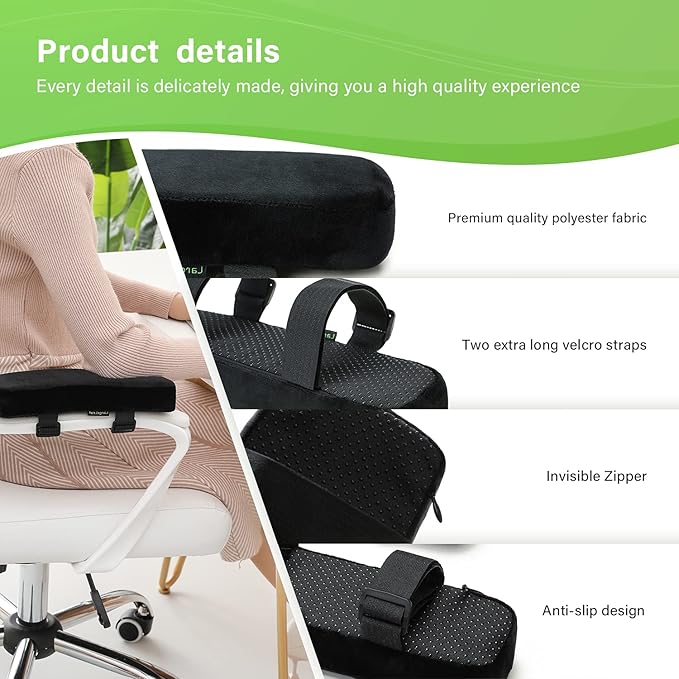 LargeLeaf Chair armrest Cushions Elbow Pillow Pressure Relief armrest Pads 2-Piece Set of Office Chair armrest Gaming Chair armrest