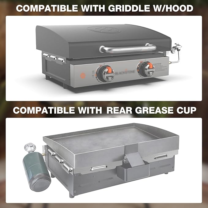 Stainless Wind Guards for Blackstone 22” Griddle, for Blackstone Griddle Accessories Gas Saving, 5018 Magnetic Stainless Steel Wind Screens, Compatible with Rear Grease Cup, Hood and Side Shelf