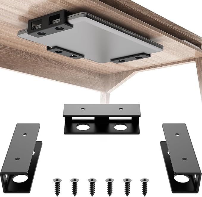 3pcs Under Desk Laptop Mount Under Desk Laptop Holder with Anti-Scratch Felt Board Laptop Under Desk Mount for Laptops, Mac mini, MacBook, Keyboard,Tablet Kitchen