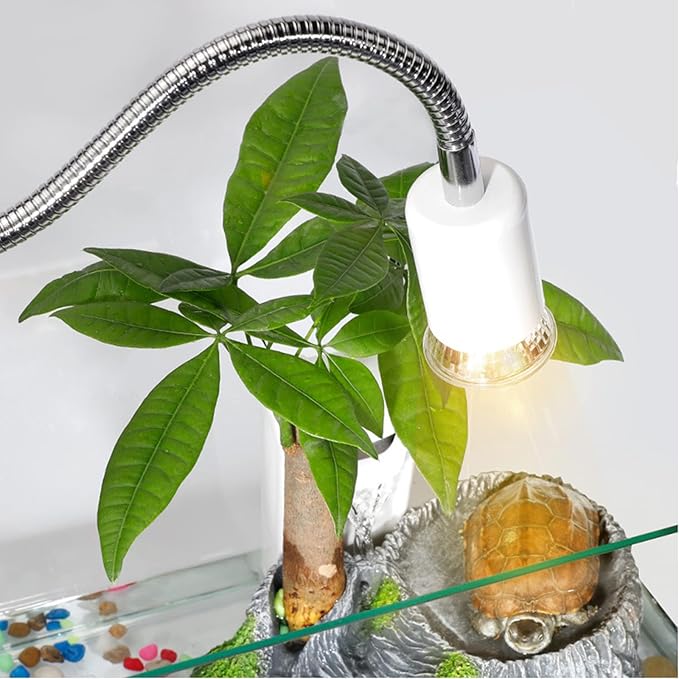 Clip on Light E26/E27 Metal Clamp Light Socket with Plug and Switch 360° Flexible Rotatable for Bedside Office Basement Reptile Plant Illumination Clip Lamp White (No Bulb)
