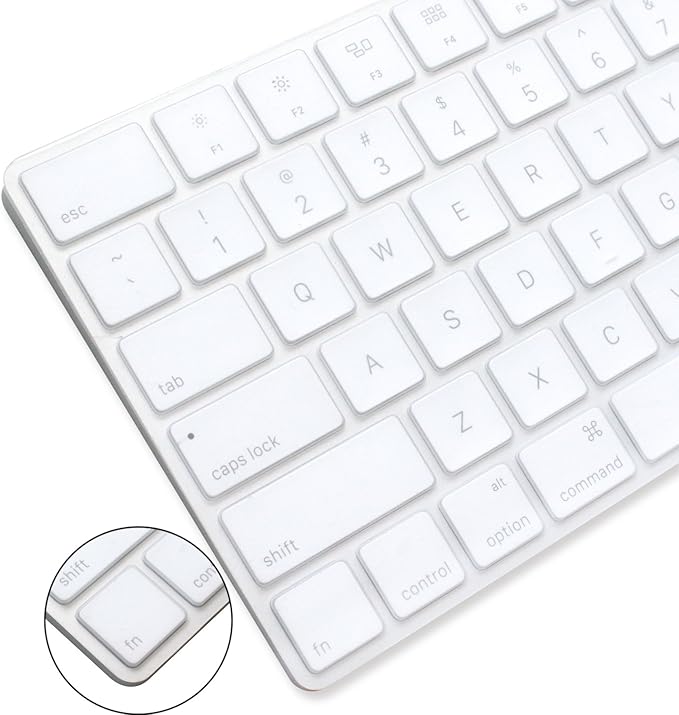ProElife Ultra Thin Silicone Keyboard Protector Cover Skin for Apple Magic Keyboard & Magic Keyboard 2 (U.S Version, Model: MLA22L/A-A1644, Without Numeric Keypad) (Transparent)