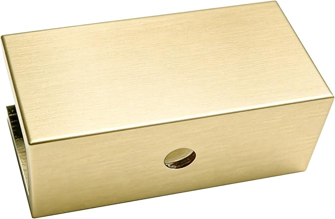 Solid Brass Glass Clamp – Fixed Mount Bracket Hardware Kit for 3/8" to 1/2" (10-12mm) Glass, Gold Finish