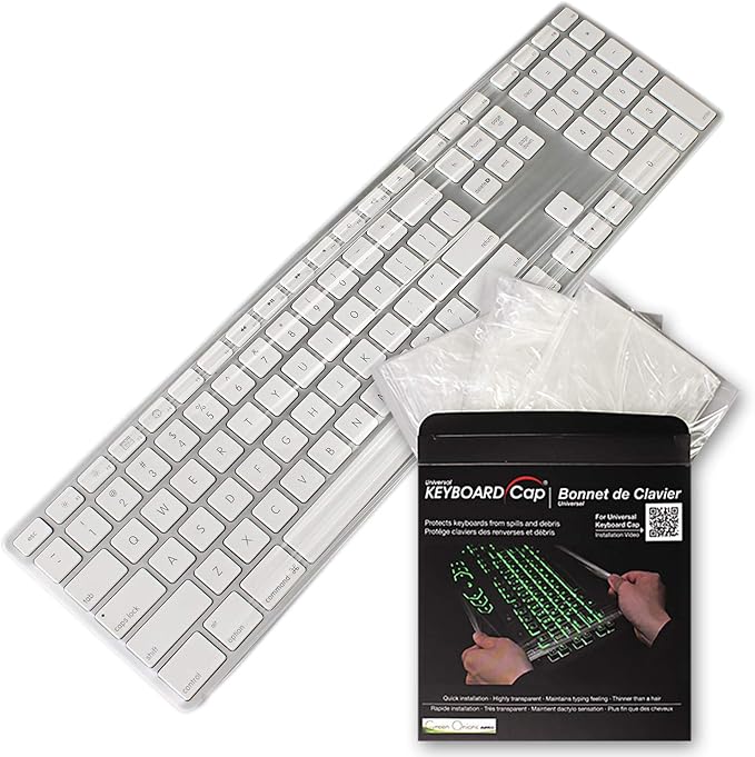 Fully Covered Flat Style 0.025mm Wipeable Superb Tactile Feeling Waterproof Anti-Dust Keyboard Cap Cover for 2021 iMac Apple Wireless Magic Keyboard with Numeric [3 Pack
