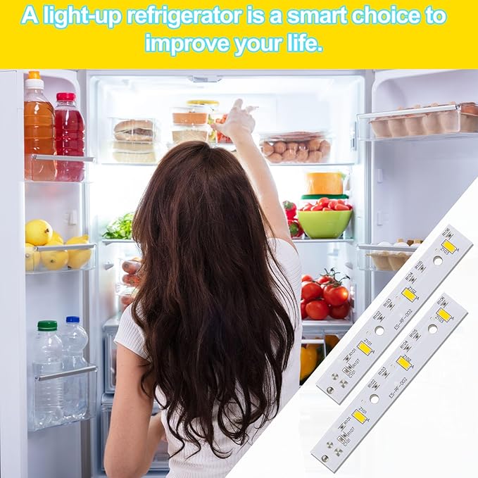 2pcs WR55X26671 Fridge Led Light Board for GE Refrigerator, Premium Durable Freezer Led Light Replacement for GE Refrigerator Replace PS11767930 AP6035586 4468532 EAP11767930