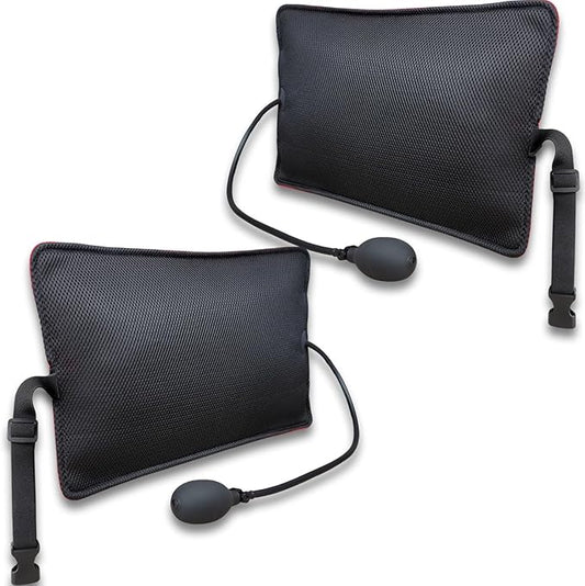 2Pack Inflatable Lumbar Support Pillow for Office Chair and Car Seat, Back Support Cushion with Air Pump for Reducing Lower Back Pain