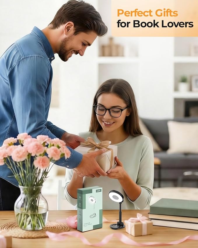 Reading Lights for Books in Bed:18 LED Rechargeable Clip-on Book Light with Timer & Memory Eye Caring 3 Color Temperature Stepless Dimming Portable Night Lamp Gifts for Women Kids Book Lovers