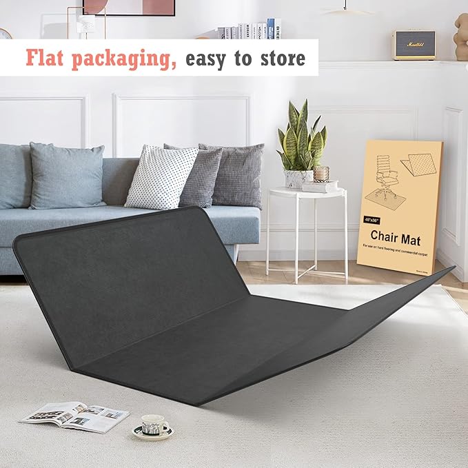 Heavy Duty Office Chair Mat for Carpet and Hardwood Floor Bohemian Desk Chair Mat Rug 36'' x 48'' Jacquard Woven Surface Floor mats for Office Home