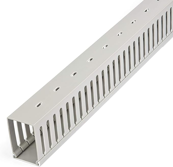StarTech.com Open Slot Cable Management Raceway with Cover, 2"(50mm)W x 3"(75mm)H - 6.5ft(2m) length - 1/4"(8mm) Slots, PVC Network Cable Hider/Wall Wire Duct, Max 180 Cables, UL Listed, TAA