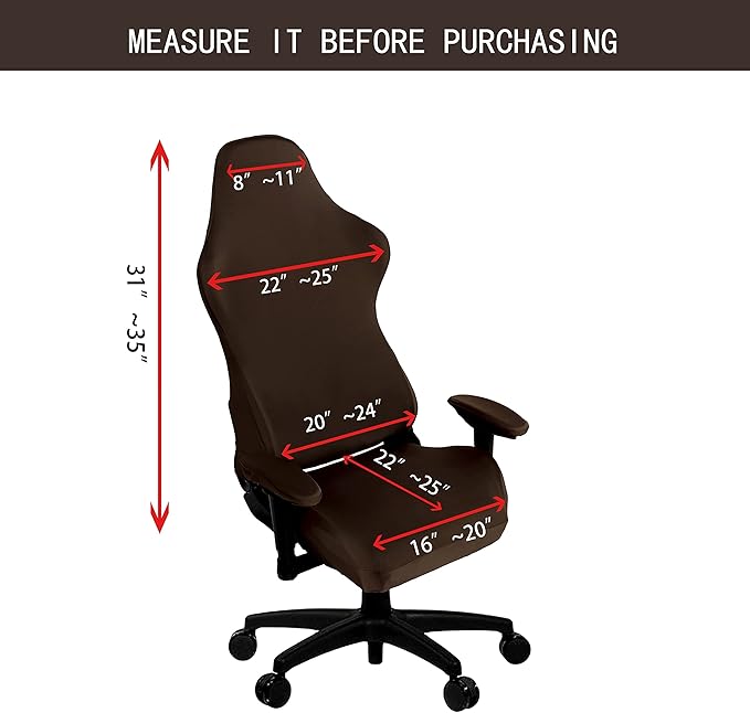 SARAFLORA Gaming Chair Covers Stretch Washable Computer Chairs Slipcovers for Armchair, Swivel Chair, Computer boss Chairs (Brown, X-Large)