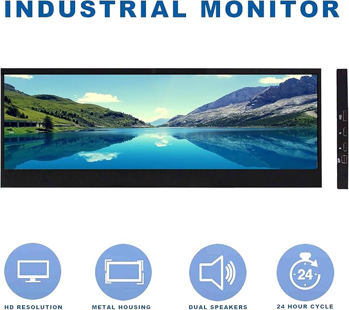 VSDISPLAY 14'' 14 Inch 3840x1100 IPS LCD Touchscreen 4K Display with USB-C Video Input and Dual Speakers,for DIY Stretched Bar LCD/Laptop Second Monitor