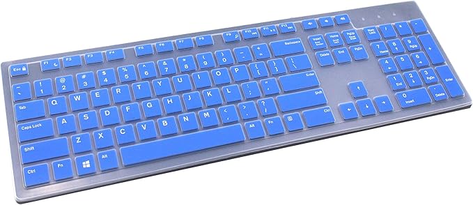 Keyboard Cover Compatible for Dell KM636 KB216 Keyboard, Dell Optiplex 5250 3050 3240 5460 7450 7050, Dell Inspiron AIO 3475 3670 3477, Dell Inspiron 27 7000 7700 7790 All-in-One Keyboard (Blue)