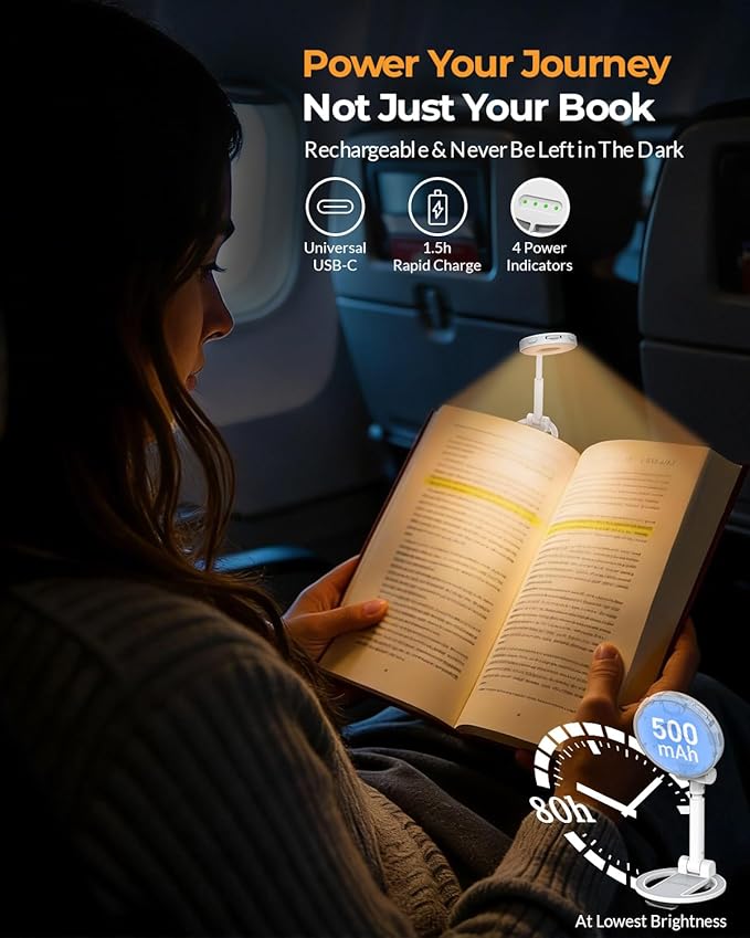 Book Light for Reading in Bed: Rechargeable 18 LED Clip on Reading Light with Timer & Memory Eye-Caring 3 Color Temperature Stepless Dimming Night Reading Lamp Gifts for Book Lovers Men Kids