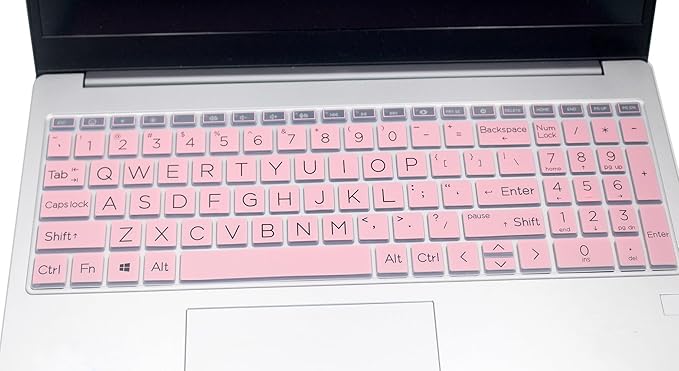 Keyboard Skin Compatible for 15.6" HP Laptop 15-fc 15-fd 15z-fc, HP Pavilion 15 15-eg/eh/er 15t-eg200/eg300 15z-eh300, HP Pavilion 17z 17z-cp000 17z-ca200 17-cn 17-cp (Large Letters, Pink)