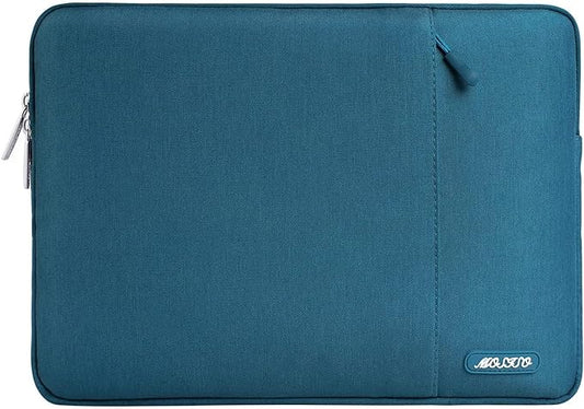 MOSISO Laptop Case 16 inch, 15-15.6 inch Laptop Sleeve Compatible with MacBook Pro 16 M5 M4 M3 M2 M1, HP Acer Dell Lenovo ASUS, Polyester Vertical Computer Sleeve Bag with Pocket, Deep Teal