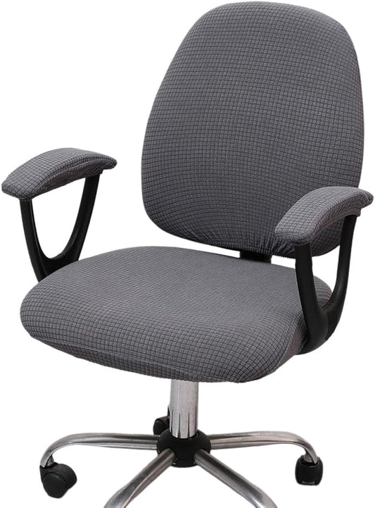 Melaluxe Office Chair Cover with Armrest Covers， Universal Stretch Desk Chair Cover, Computer Chair Slipcovers - Dark Gray