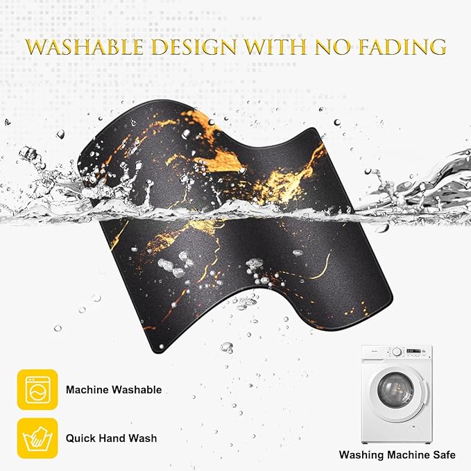 JIKIOU Mouse Pad with Non-Slip Rubber Base, Premium-Textured & Washable Computer Mousepad with Stitched Edges, Mouse Pads for Computers, Laptop, Gaming, Office & Home, 10.2 x 8.3 in Yellow Gilding