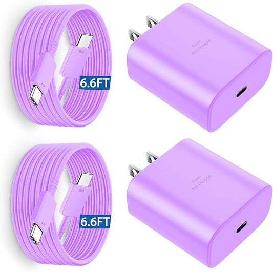 45W USB C Super Fast Charger Type C Charger Fast Charging Android Phone Charger Block with 6.6FT Type C Charging Cable for Samsung Galaxy S26 Ultra/S26/S26+/S25/S25 Ultra/S25+/S24 Ultra/S23 Ultra/S22