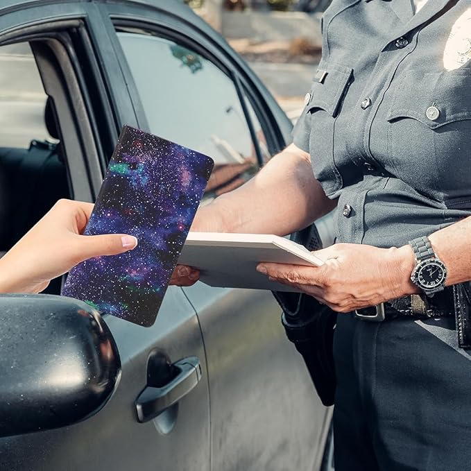 TILDOSAC 2 Ppack Leather Car Registration and Insurance Card Holder, Car Document Holder for Cards License with Magnetic Shut(Purple)