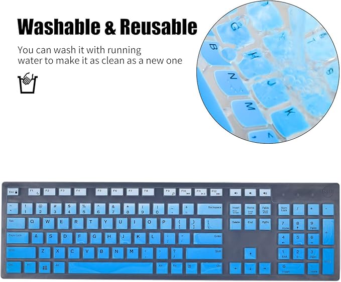 Keyboard Cover Skins Compatible with Dell KM636 KB216 Wireless Keyboard & Dell Optiplex 5250 3050 3240 5460 7450 7050 & Dell Inspiron AIO 3475/3670/3477 All-in one Desktop