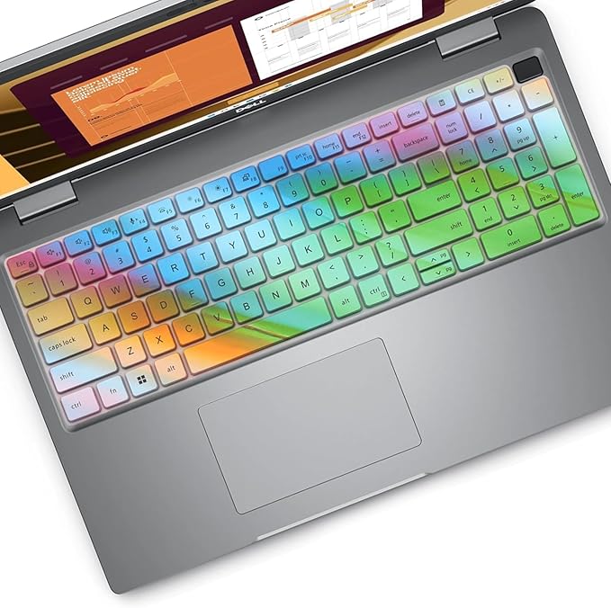 Colorful Laptop Keyboard Cover Skin for Dell Latitude 5550, 5540, 5520, 5521, 3540 15.6" and Dell Precision 3560, 3561, 3570, 3571, 3580, 3581, 3590, 3591 15.6 inch Laptop