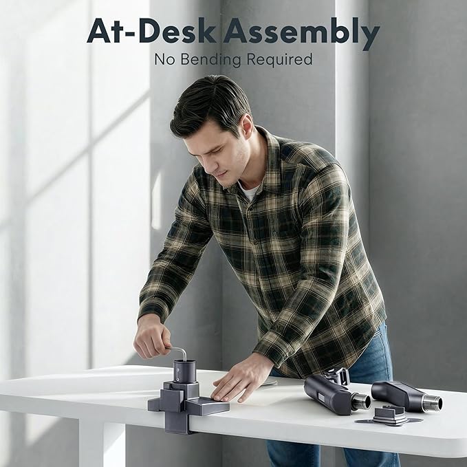FlexiSpot Single Monitor Arm, Premium Aluminum Monitor Desk Mount Fits Screen up to 35 Inches, Fully Adjustable Monitor Stand with C-Clamp & Grommet Base, Holds 6.61 to 26.46 lbs, Gun Gray