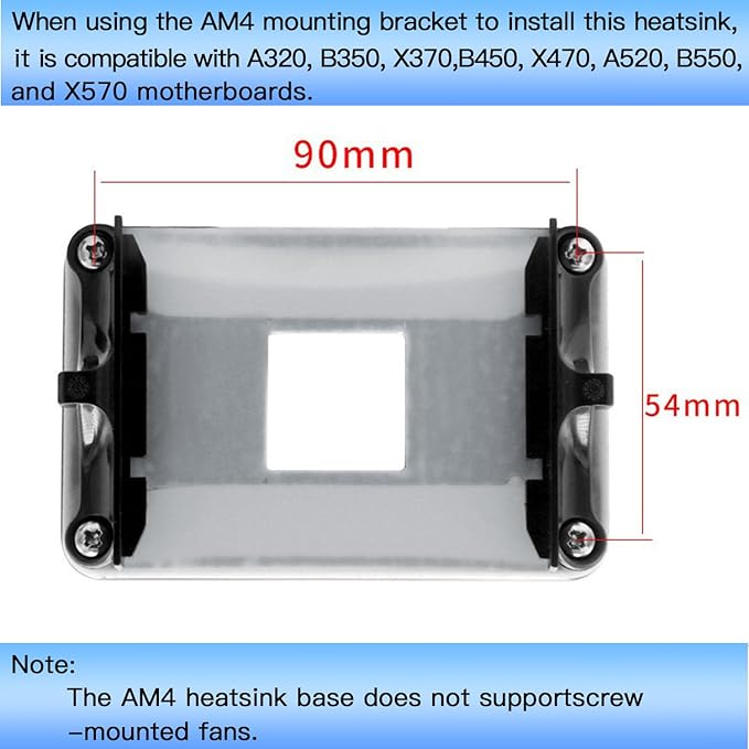 AM5 & AM4 Universal CPU Cooler Mounting Bracket Kit - Includes 1 Full Backplate, 2 Sets of Standoffs & 2 Sets of Screws for AMD Socket