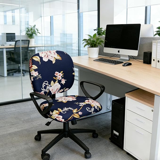 Melaluxe Computer Office Chair Cover - Protective & Stretchable Universal Chair Covers Stretch Rotating Chair Slipcover