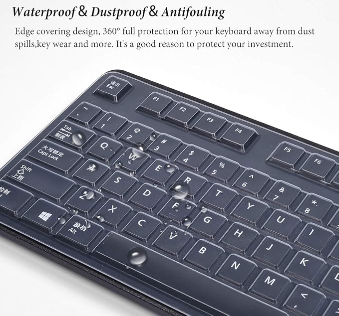 CASEDAO Ultra Thin Silicone Keyboard Cover for Dell Keyboard 104-key KB212-B KB4021 Wired Keyboard - Clear