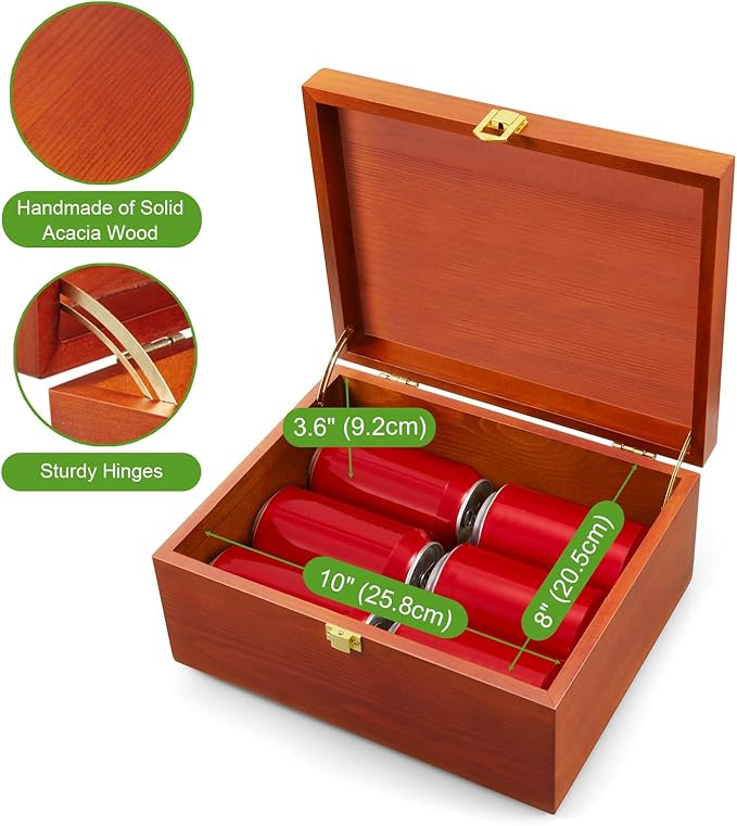 DRASTAR Wooden Keepsake Box, Large Acacia Storage Box with a Hinged Lid, Memory treasure box for Crafts and Photo Storage