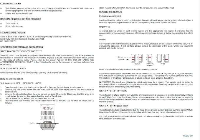 [50 Pack] Prime Screen Multi Panel Urine Test (AMP,BAR,BZO,COC,mAMP,MDMA,MOP/OPI 300,MTD,OXY,PCP,TCA,THC) - WDOA-7125…