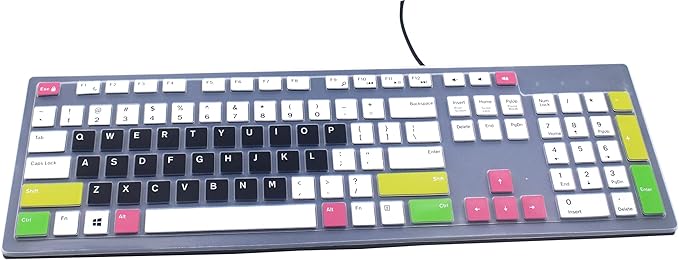 Keyboard Skin Compatible for Dell KM636 KB216 Keyboard, Dell Optiplex 5250 3050 3240 5460 7450 7050, Dell Inspiron AIO 3475 3670 3477, Dell Inspiron 27 7000 7700 7790 All-in-One Keyboard -Black &White