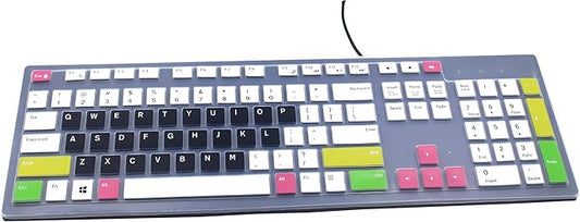 Keyboard Skin Compatible for Dell KM636 KB216 Keyboard, Dell Optiplex 5250 3050 3240 5460 7450 7050, Dell Inspiron AIO 3475 3670 3477, Dell Inspiron 27 7000 7700 7790 All-in-One Keyboard -Black &White