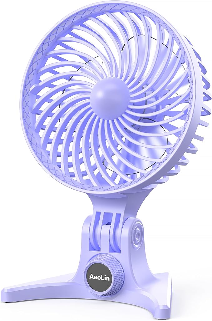 AaoLin USB Desk Fan, Small Fans with CVT Variable Speeds, Strong Cooling Airflow, Quiet Portable, Desktop Mini Personal Table Fan for Room, Home, Office, Bedroom, Purple