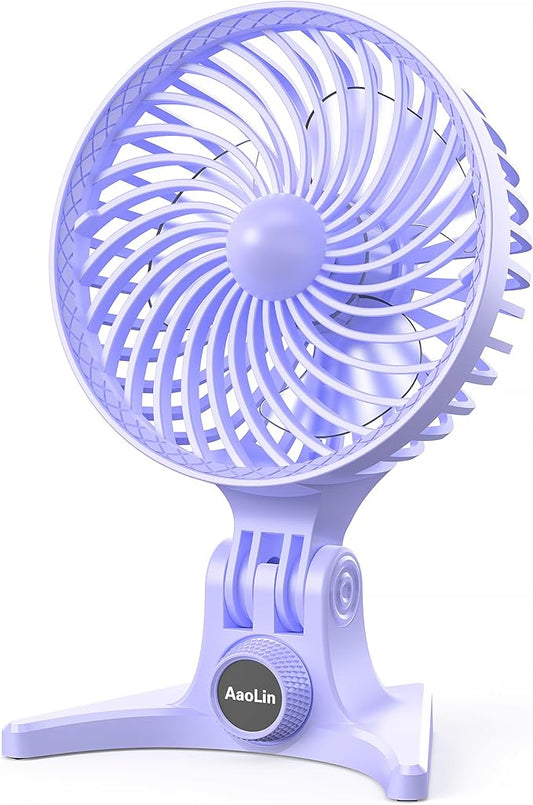 AaoLin USB Desk Fan, Small Fans with CVT Variable Speeds, Strong Cooling Airflow, Quiet Portable, Desktop Mini Personal Table Fan for Room, Home, Office, Bedroom, Purple