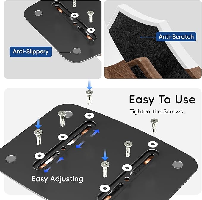 AFOOYO Vertical Dual Laptop Stand - Snow Peak-Shaped Walnut Adjustable Laptop Holder,2 Slots Desktop Dock Compatible with All MacBook, Surface,Chromebook,Dell & More(Walnut)