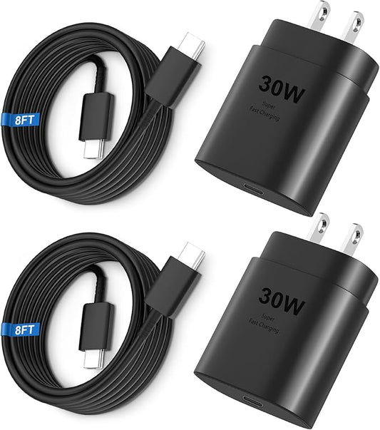 iPhone 16 15 17 Pro Max Charger 30W Type C Chargers USB C Fast Charger Block iPhone 16 Chargers Fast Charging with 8FT C Charging Cable for iPhone 17/17 Pro Max/16/16 Pro Max/15/15 Pro/iPad/Samsung