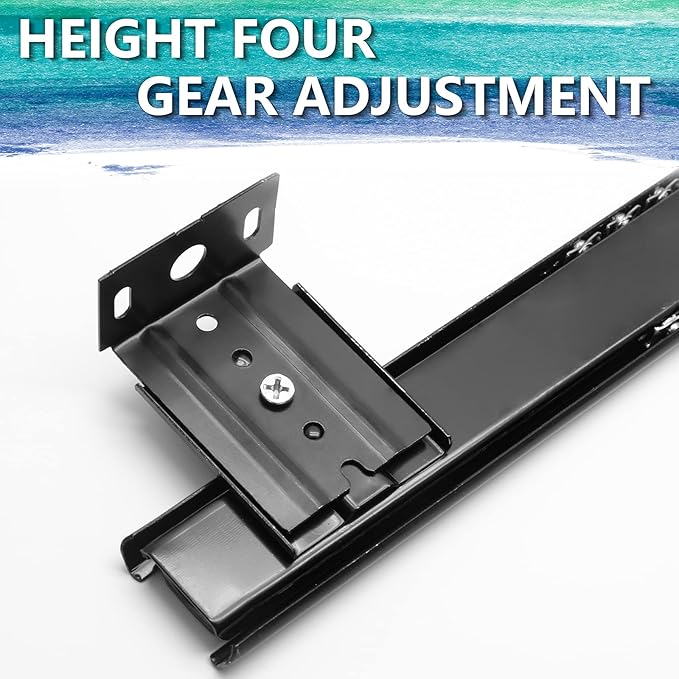 Bonsicoky 2Pcs 14 Inch Keyboard Slide, Heavy Duty Ball Bearing Slides, Computer Keyboard Drawer Tray Accessories, Cabinet Furniture Rails Rack, Black